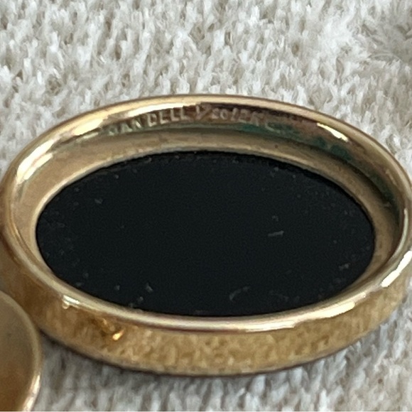 Vintage Van Dell 1/20 12K Gold Filled Black Opal Necklace and Earrings - Picture 11 of 15